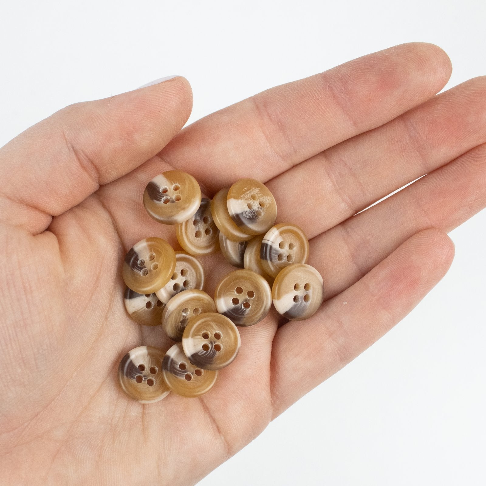 1/2" Fashion Button - Tortiseshell - Dark Beige