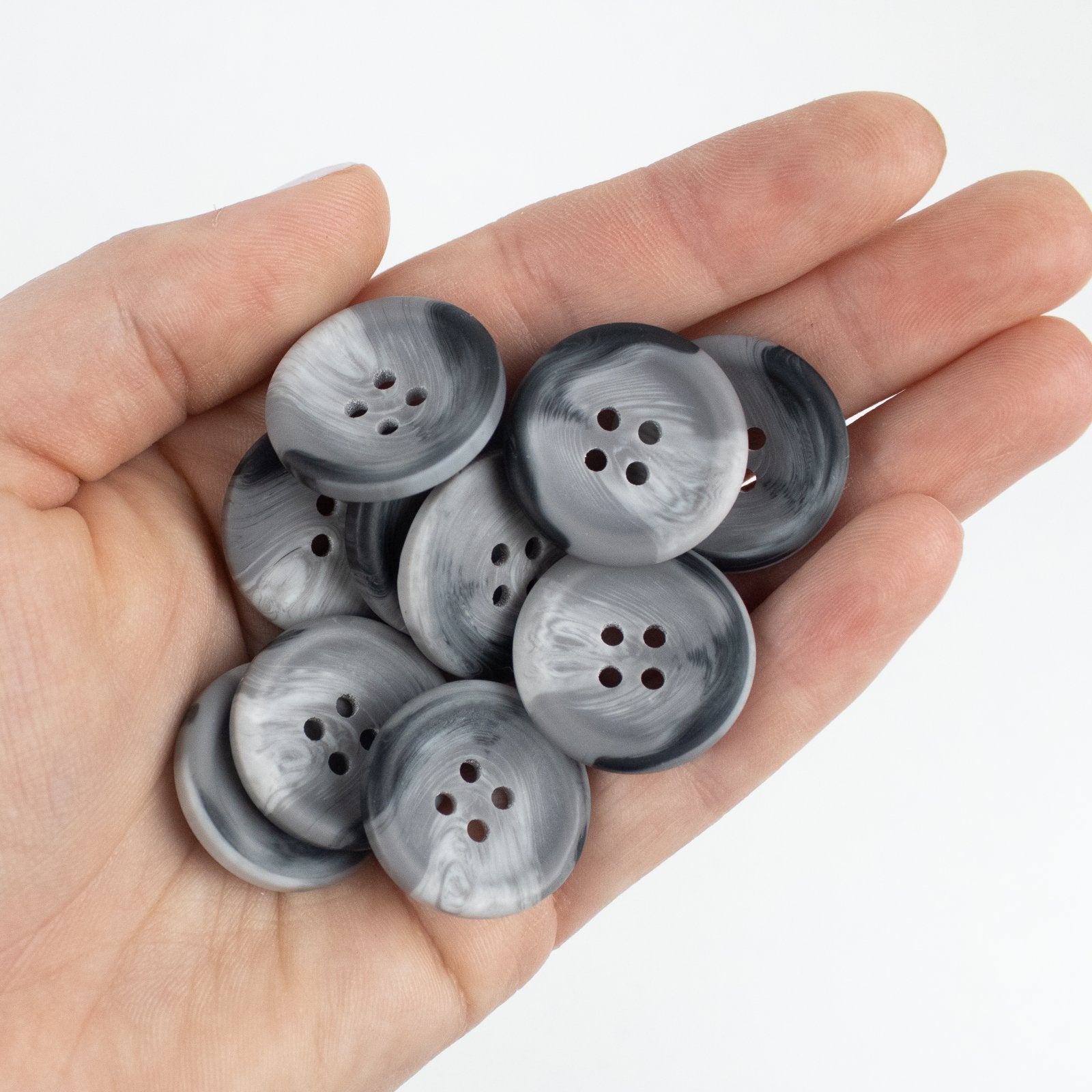 1" Fashion Button - Grey