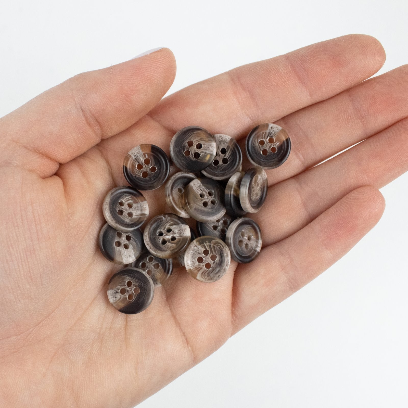 1/2" Fashion Button - Tortiseshell - Brown