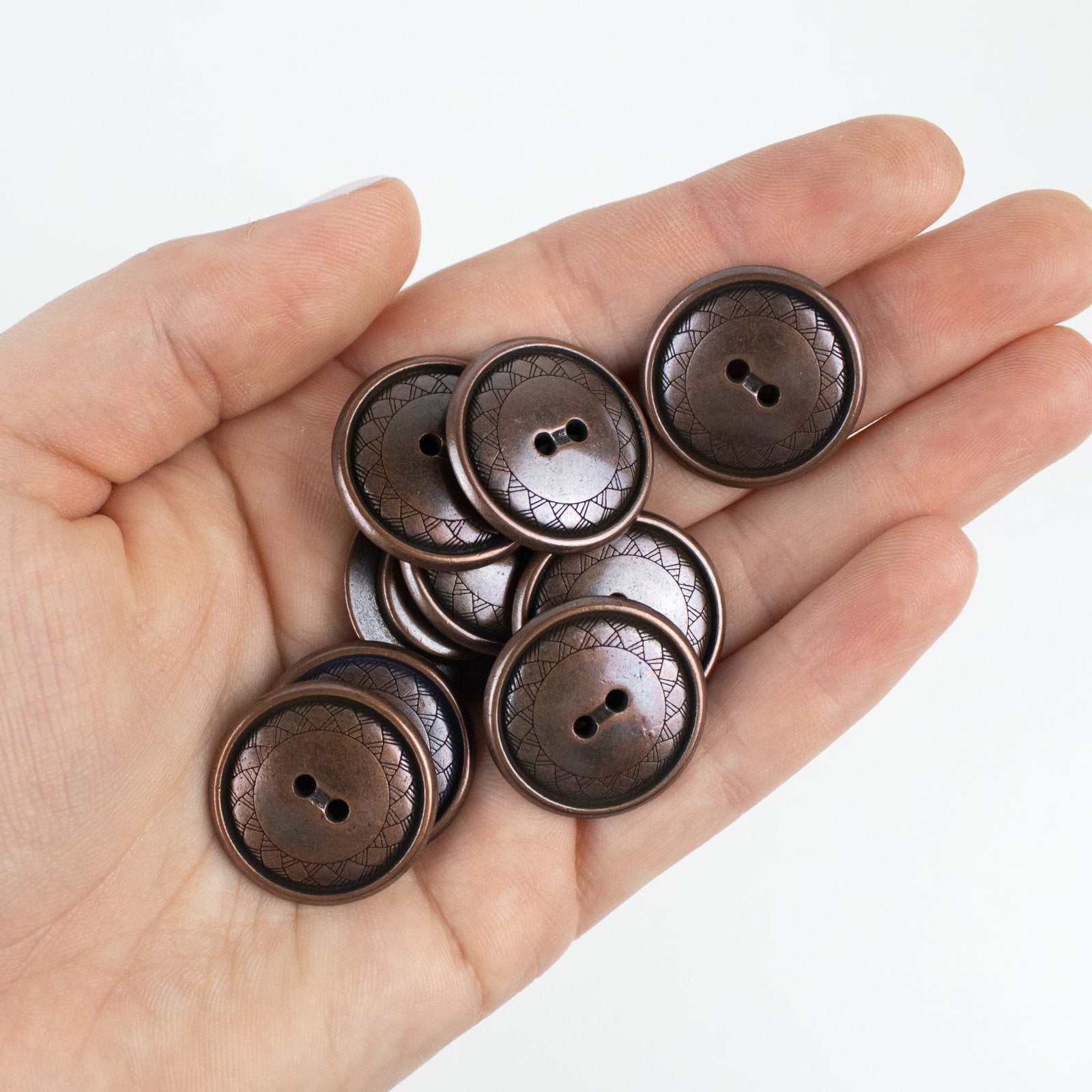 1" Metal Button - Copper