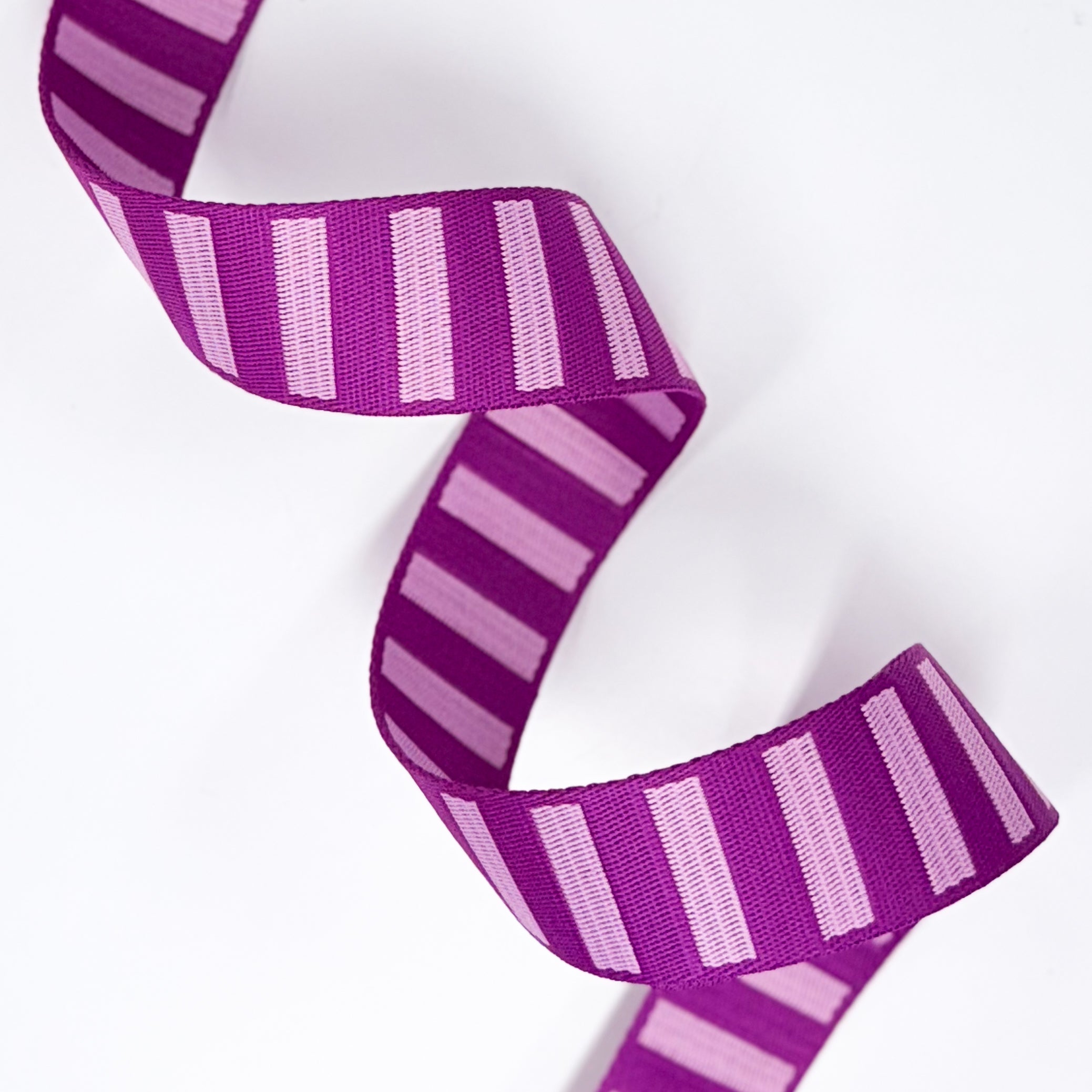 Bold Stripe 1-1/2" Jacquard Webbing - Berry /Peony