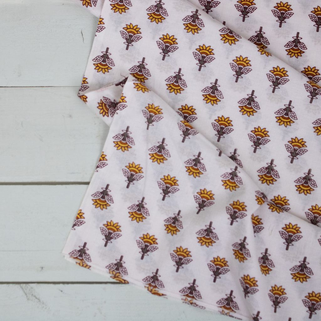 Block Print Floral - Peach