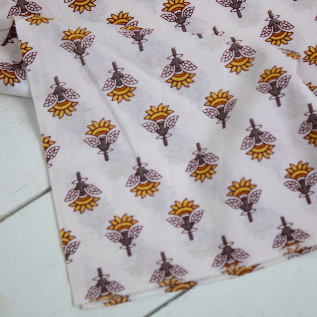 Block Print Floral - Peach