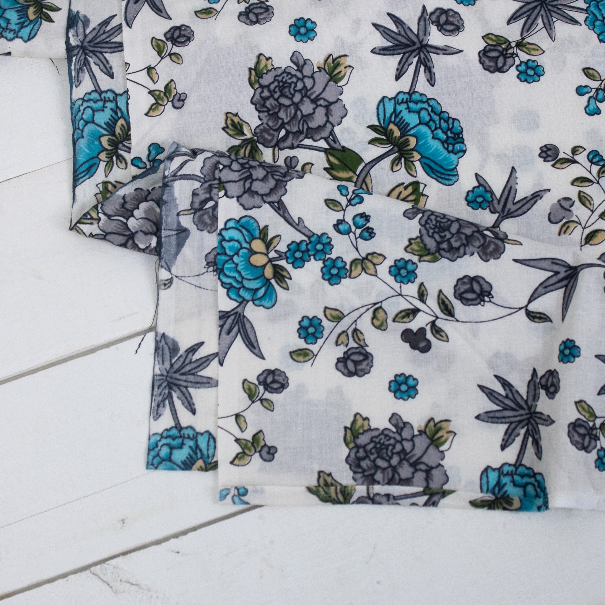 Block Print Floral - Turquoise