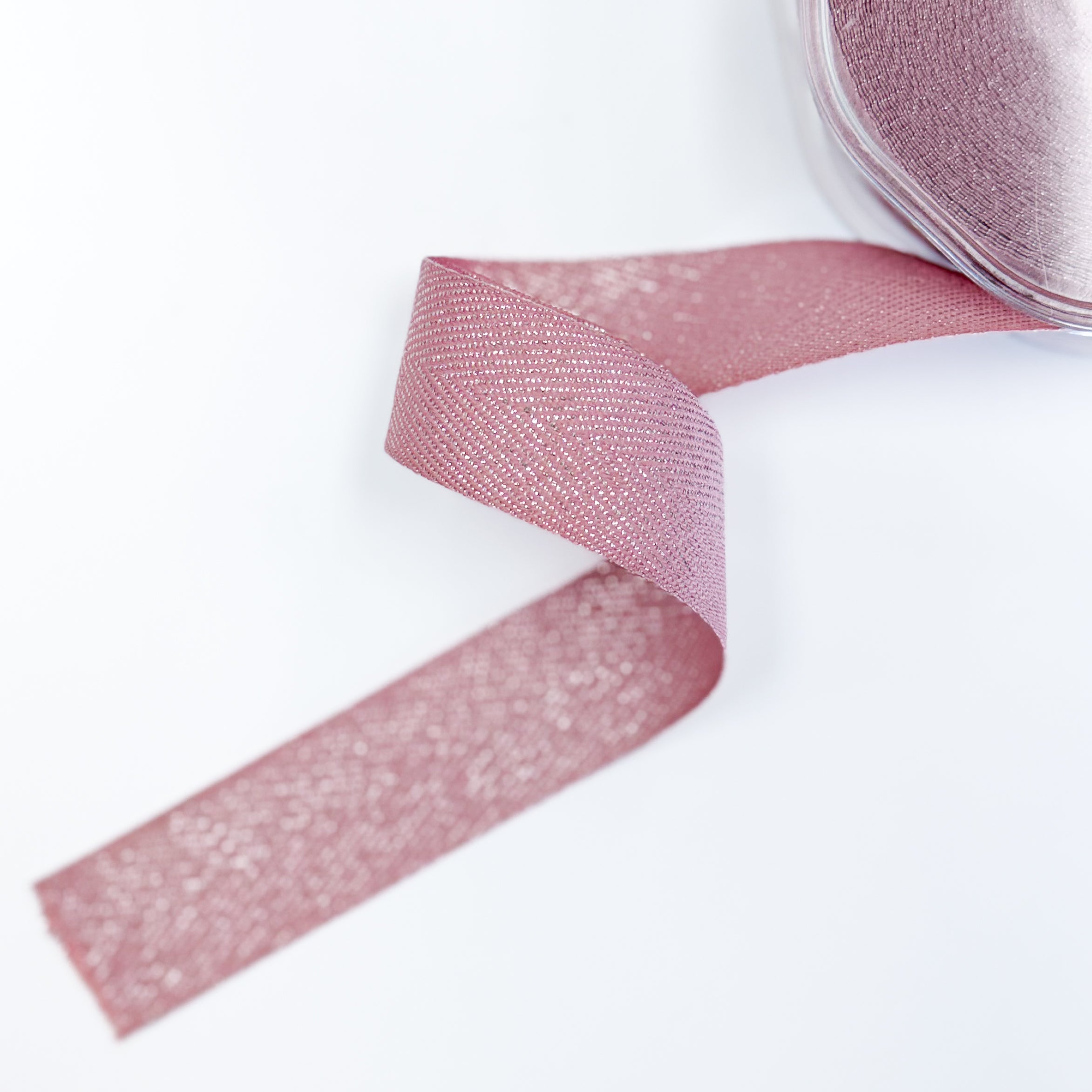 Sparkle Metallic Twill Ribbon - 1" - Pink (col. 74)