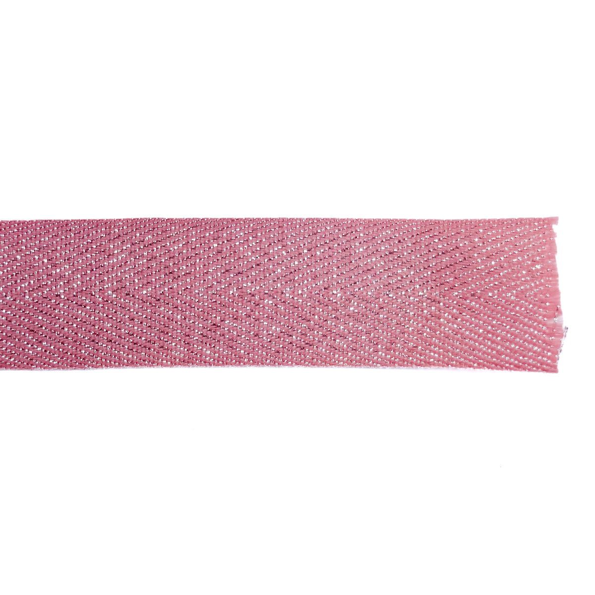 Pink Ribbon Metal Sparkle Metallic Twill Ribbon - 1