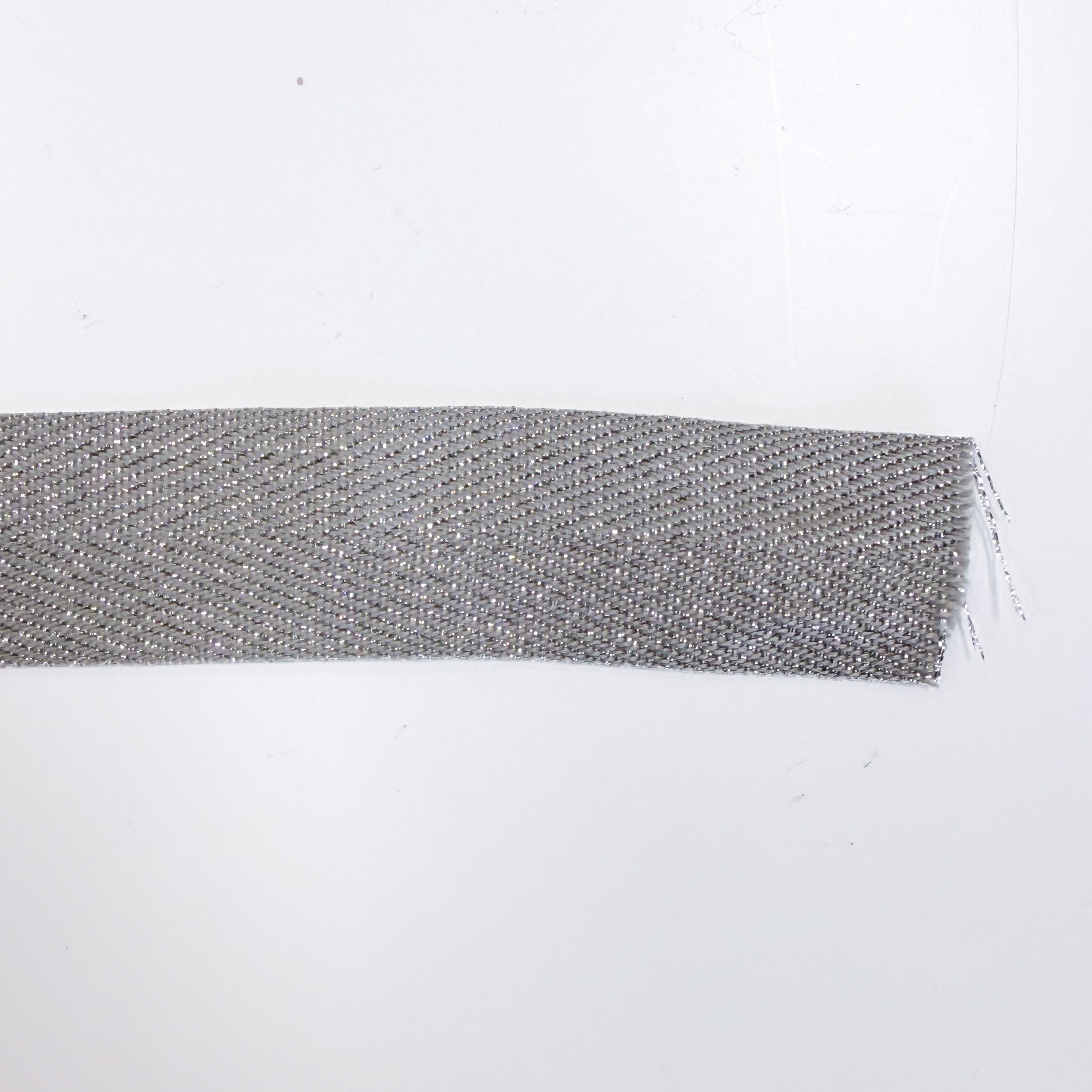 Sparkle Metallic Twill Ribbon - 1" - Silver (col. 2)