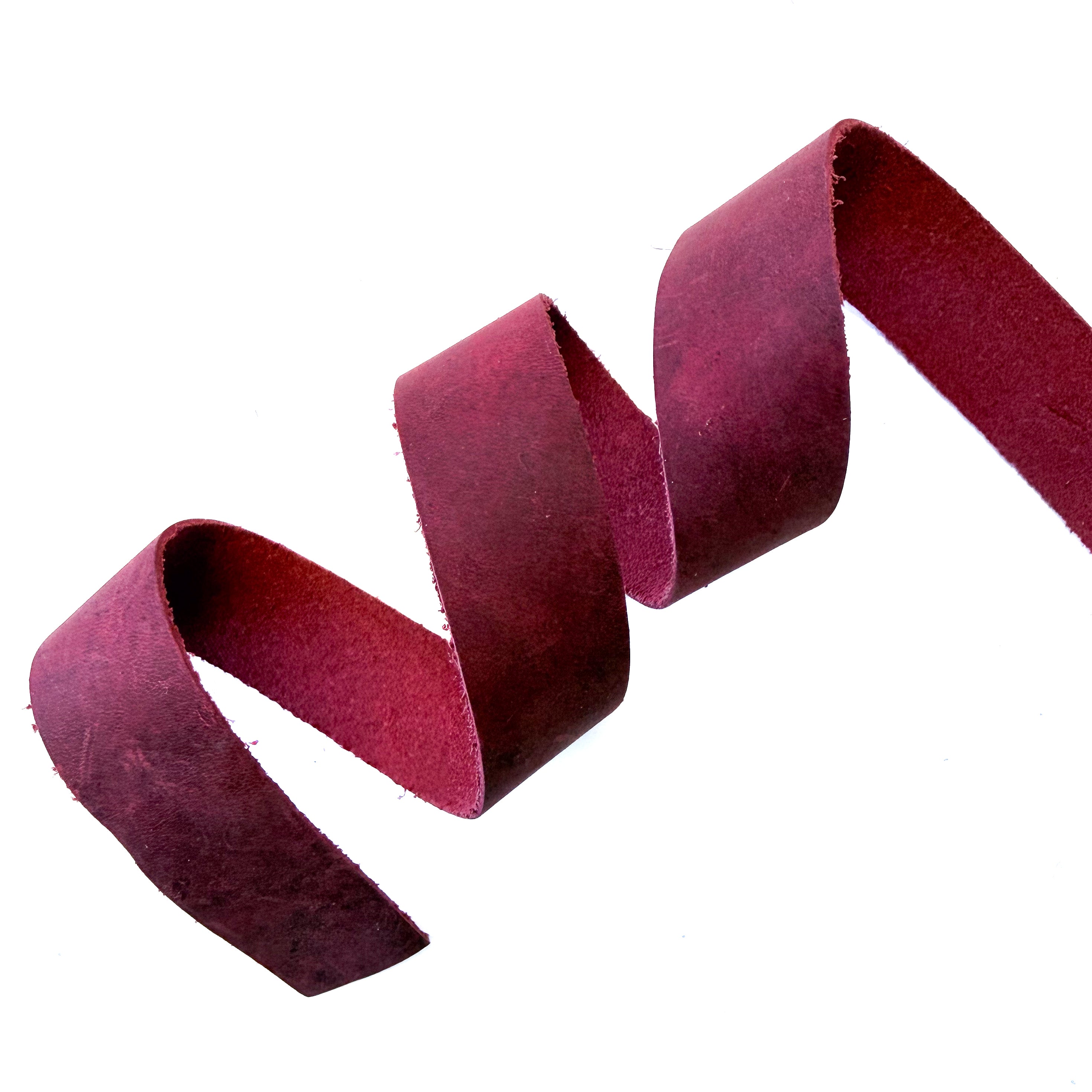 Leather Strapping 1" - Distressed Cranberry