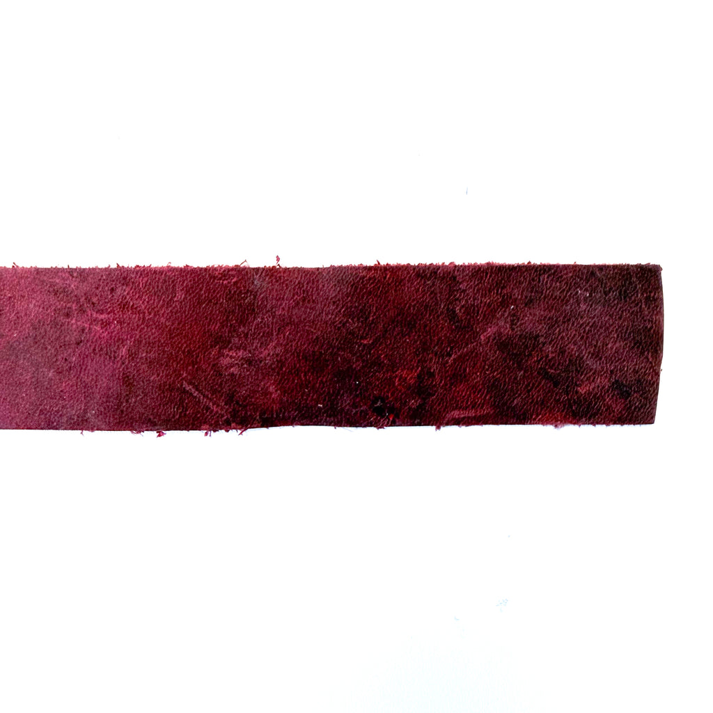 Leather Strapping 1" - Distressed Cranberry