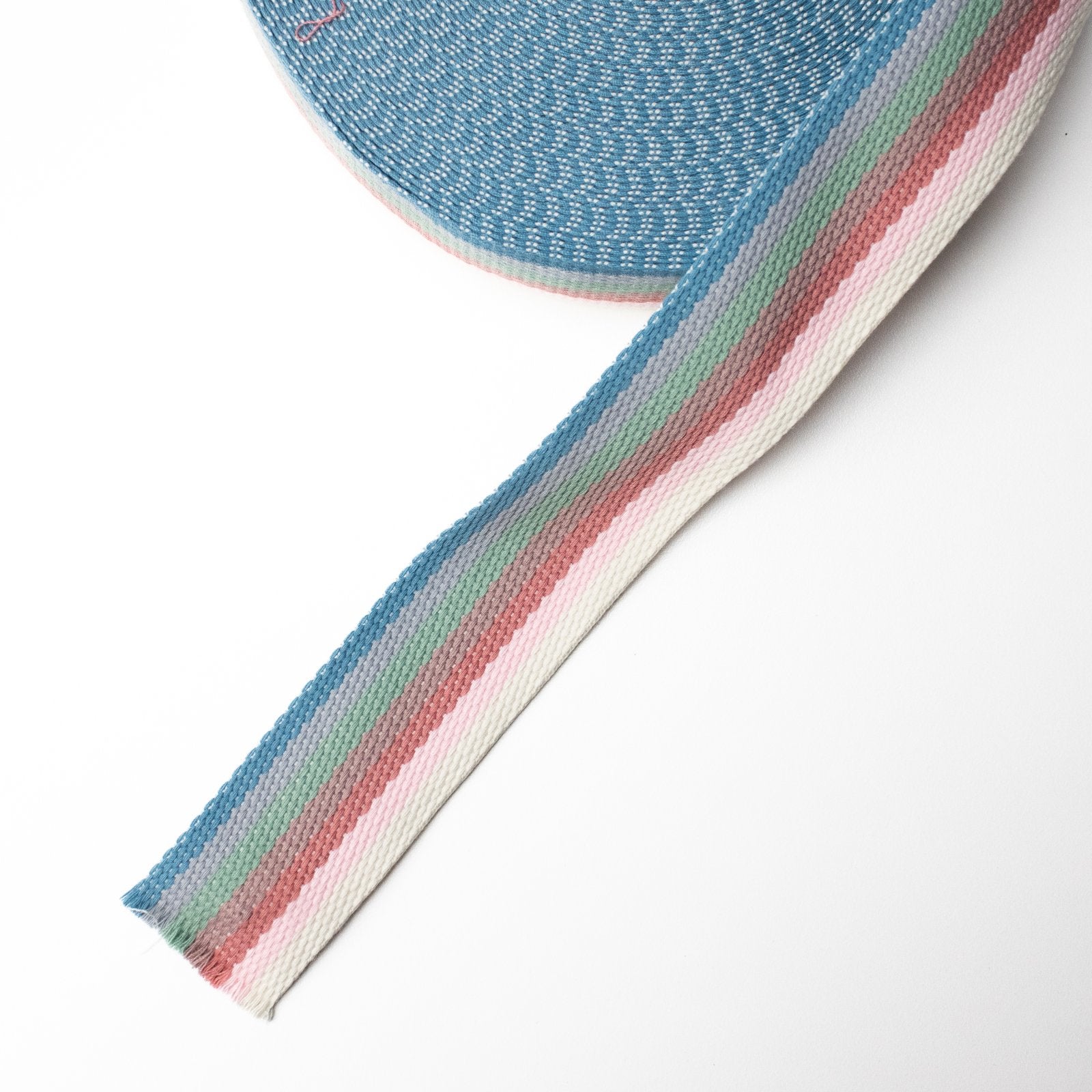Cotton Webbing - 1-1/2" Wide - Pastel Rainbow Stripe (3)