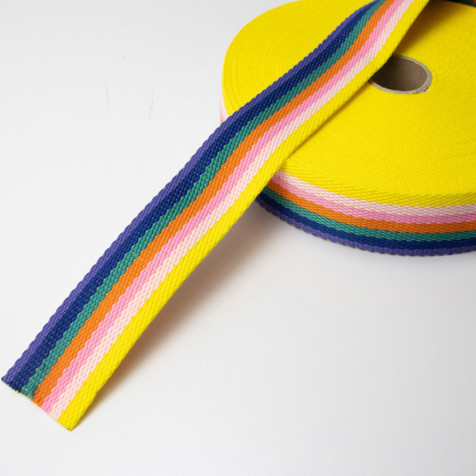 Cotton Webbing - 1-1/2" Wide - Rainbow Stripe (2)