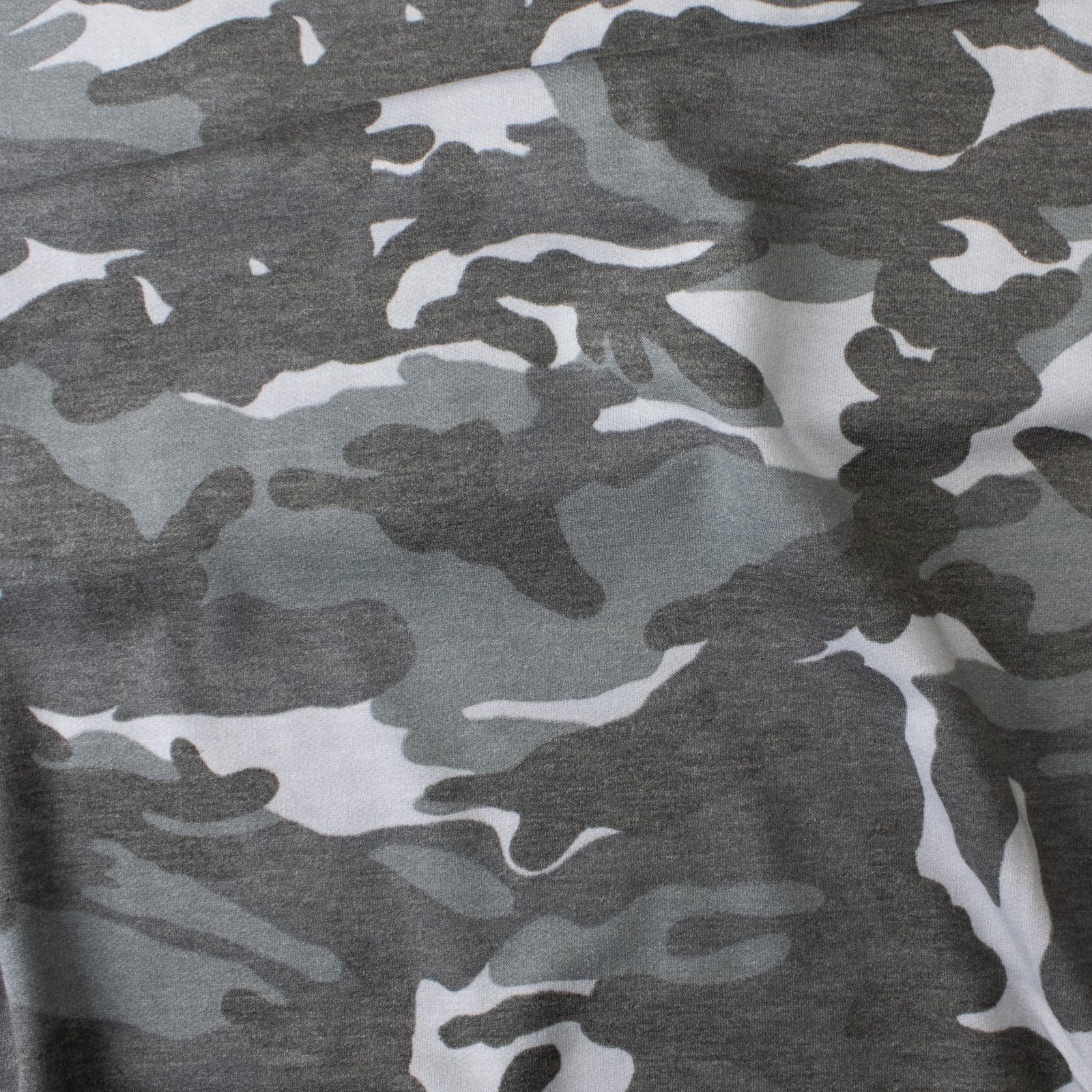 Gray Camo Print French Terry