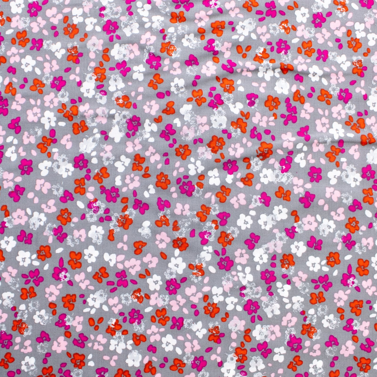 Gray Ditsy Floral Rayon