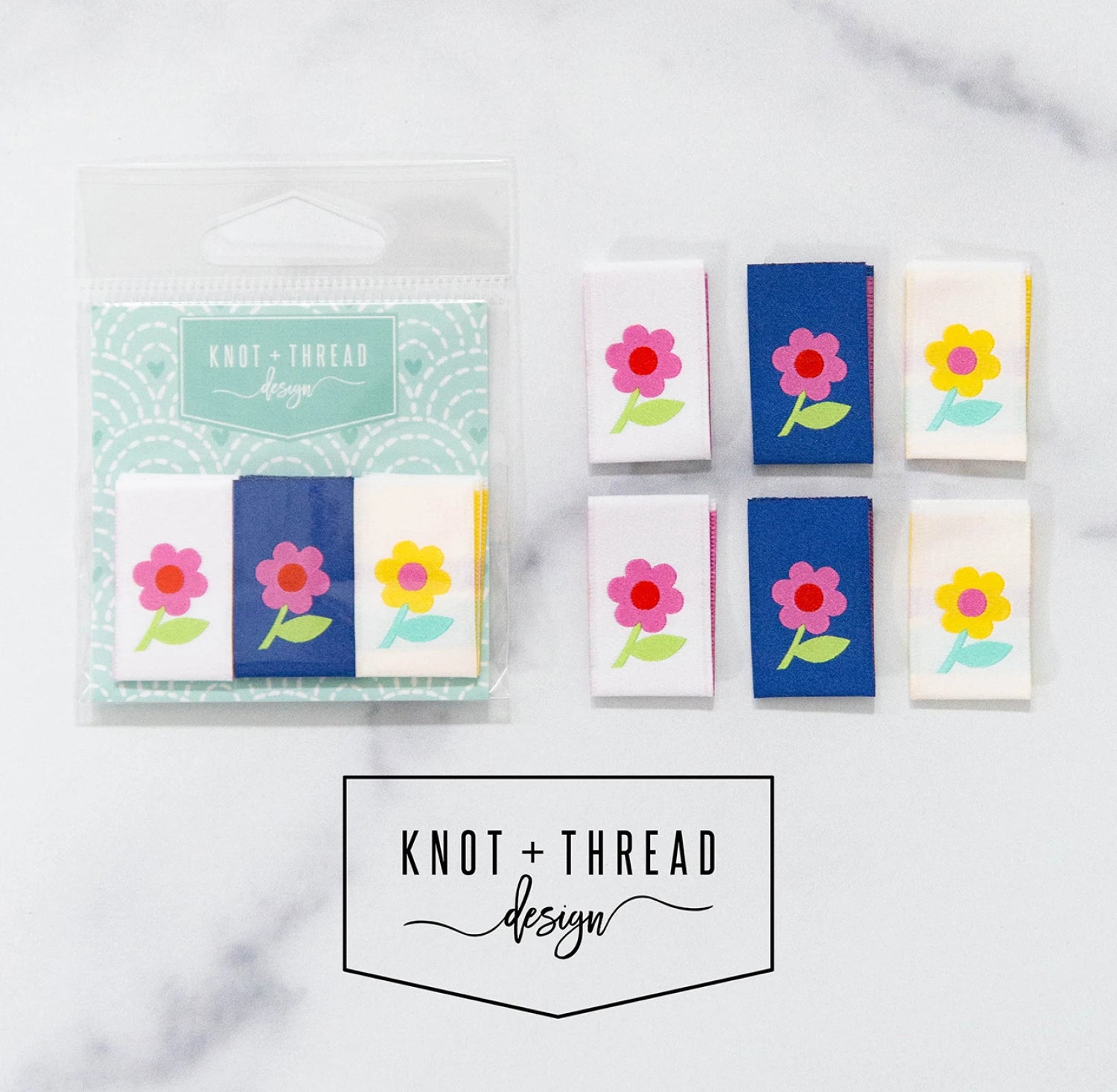 Knot & Thread Woven Labels - Daisies