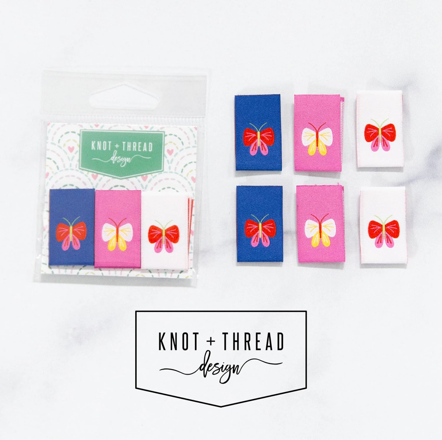 Knot & Thread Woven Labels - Butterflies