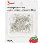 Pearlized White Pin Size 24 - 1-1/2" 100ct