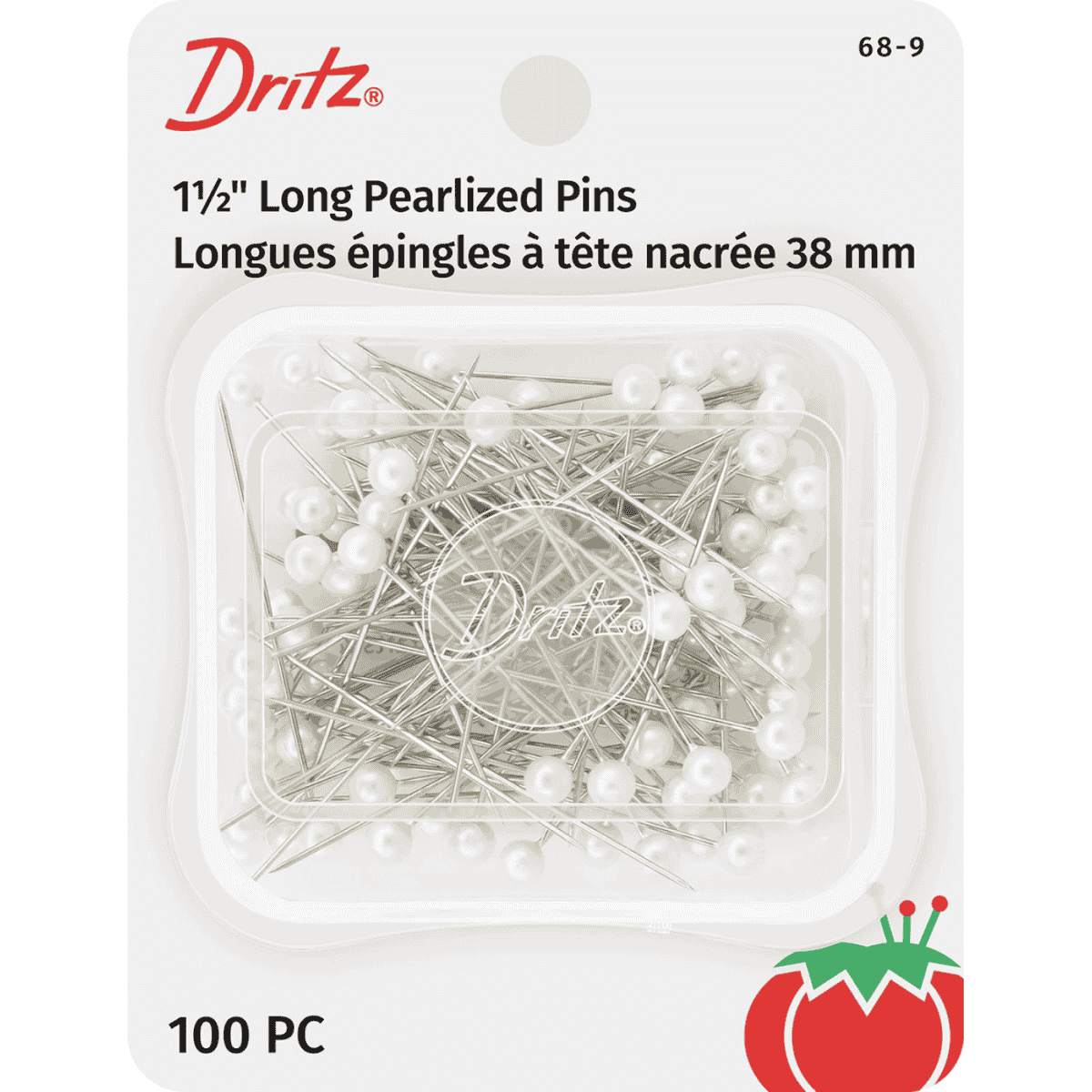 Pearlized White Pin Size 24 - 1-1/2" 100ct