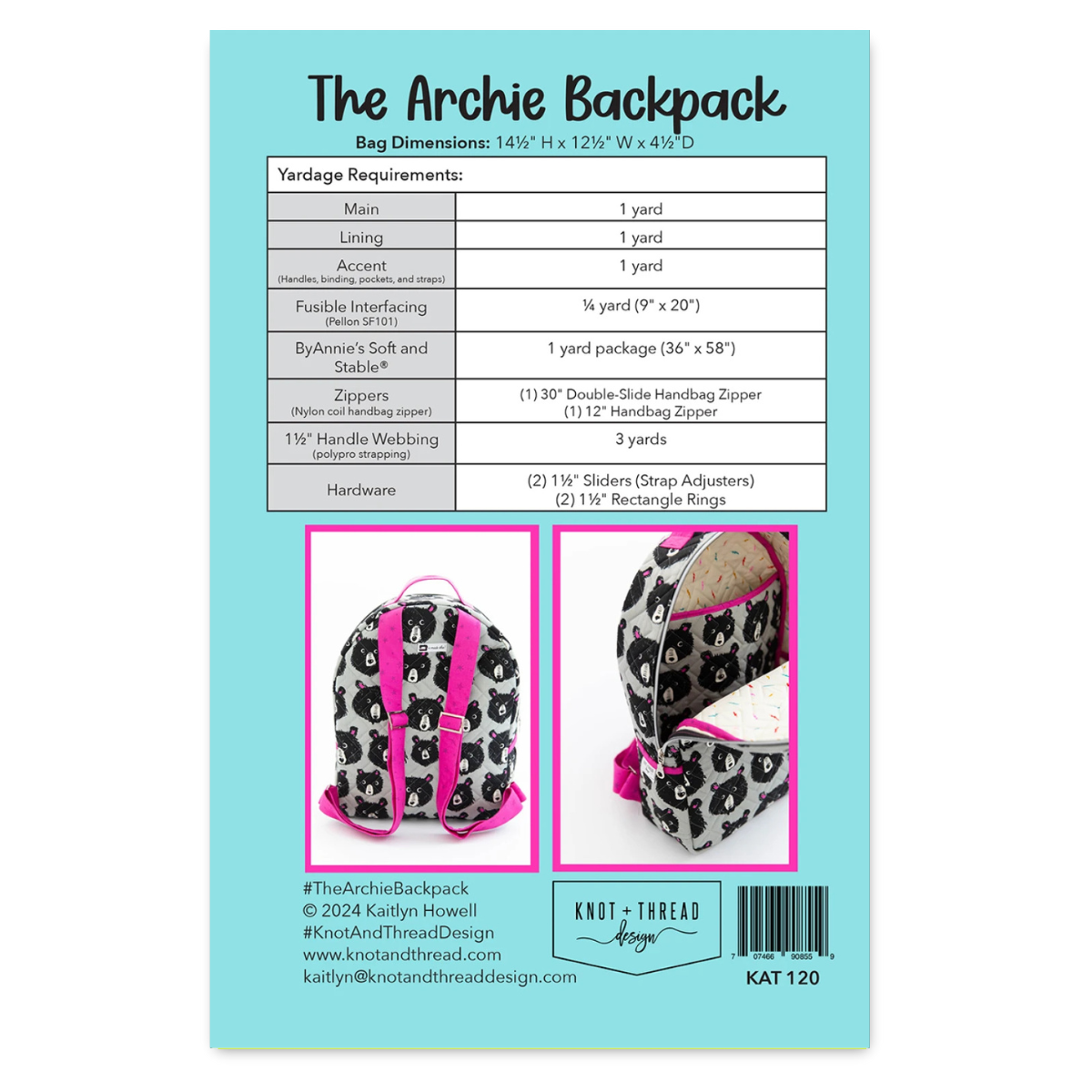 Knot and Thread Designs - The Archie Backpack