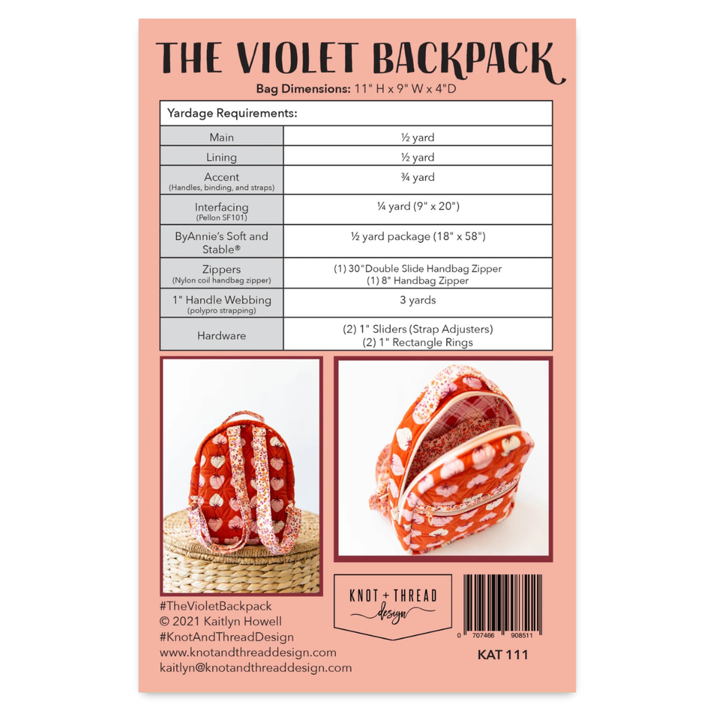 Knot and Thread Designs - The Violet Backpack