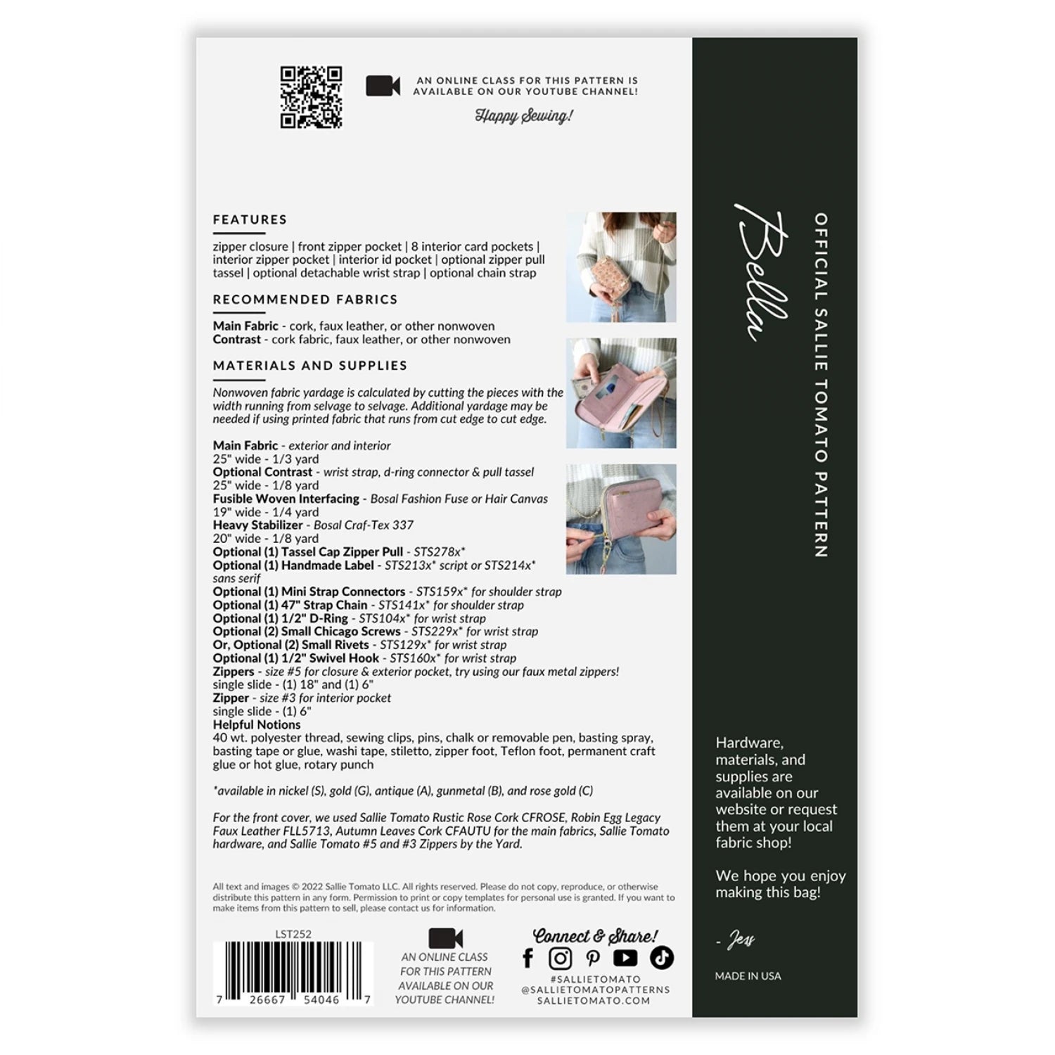 Sallie Tomato - Bella Wallet Pattern