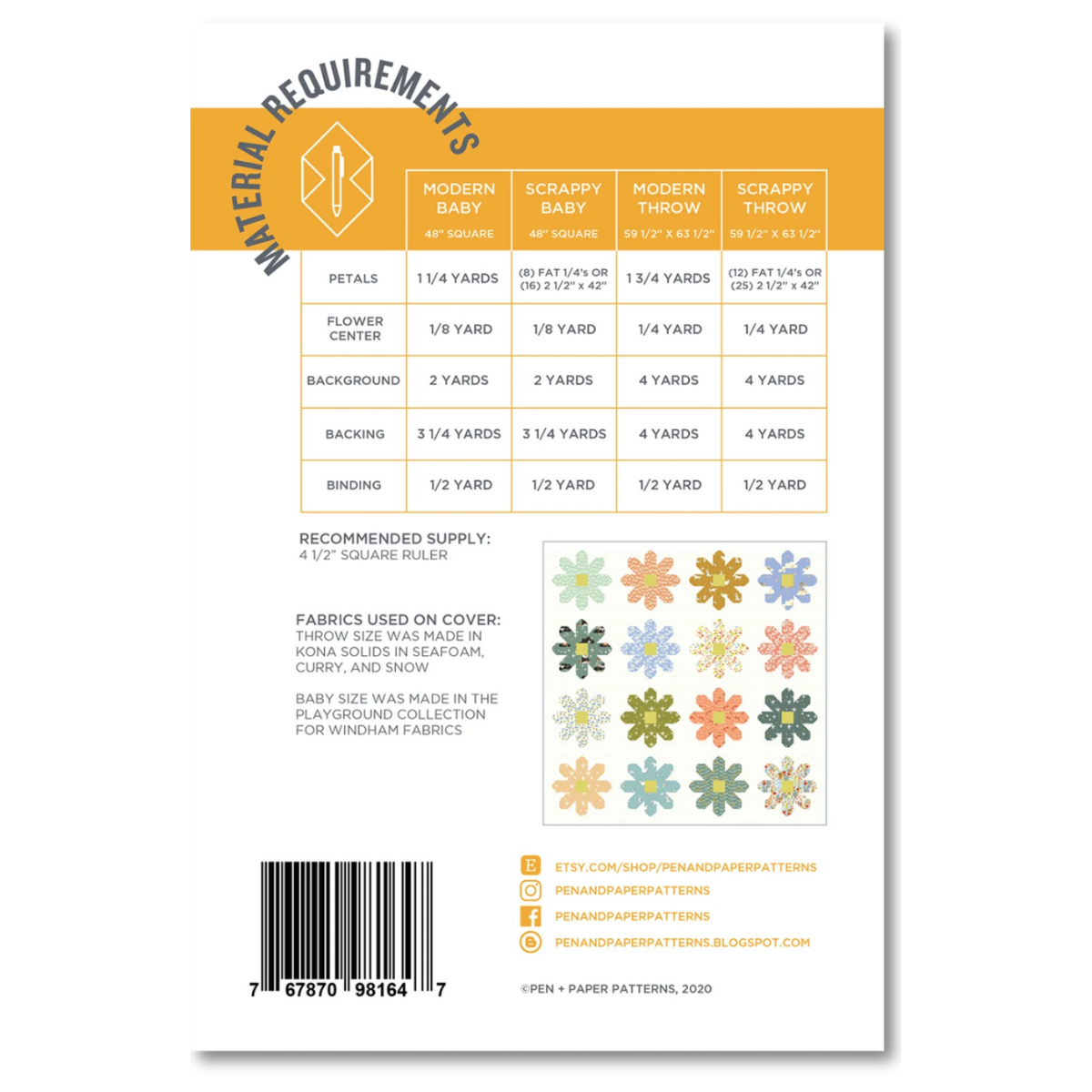 Pen + Paper Patterns - Fresh As A Daisy