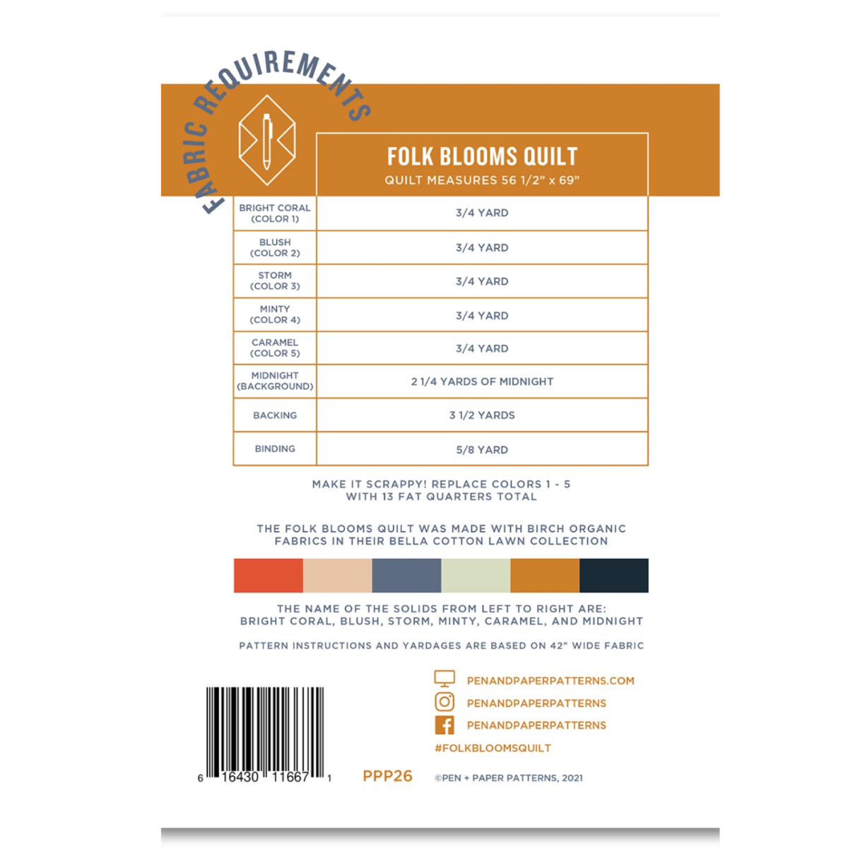 Pen + Paper Patterns - Folk Blooms Quilt