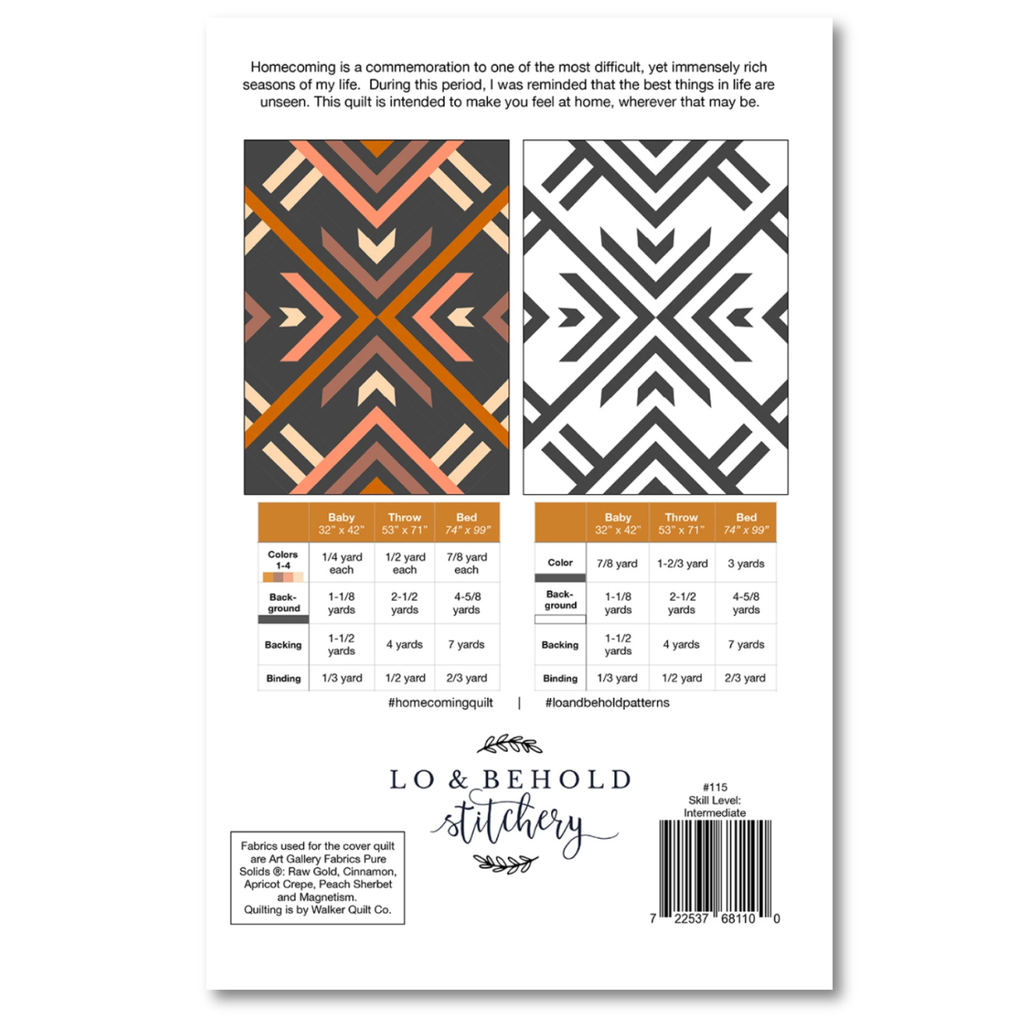Lo & Behold Stitchery - Homecoming Quilt