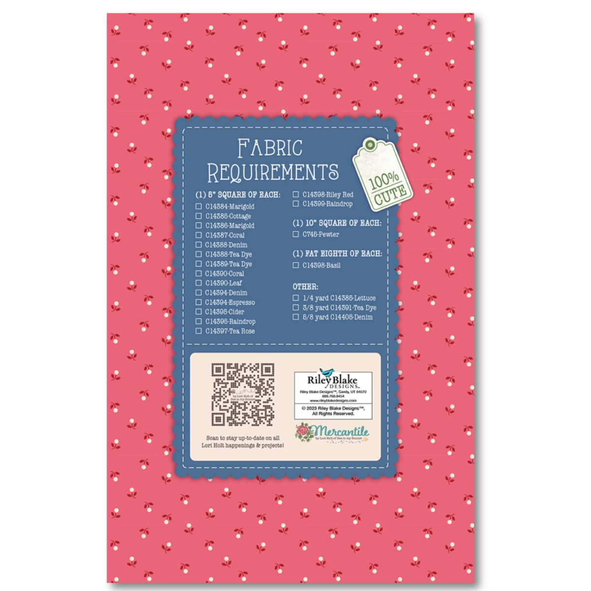 Lori Holt Mercantile Quilt Seeds Pattern - Sewing Machine