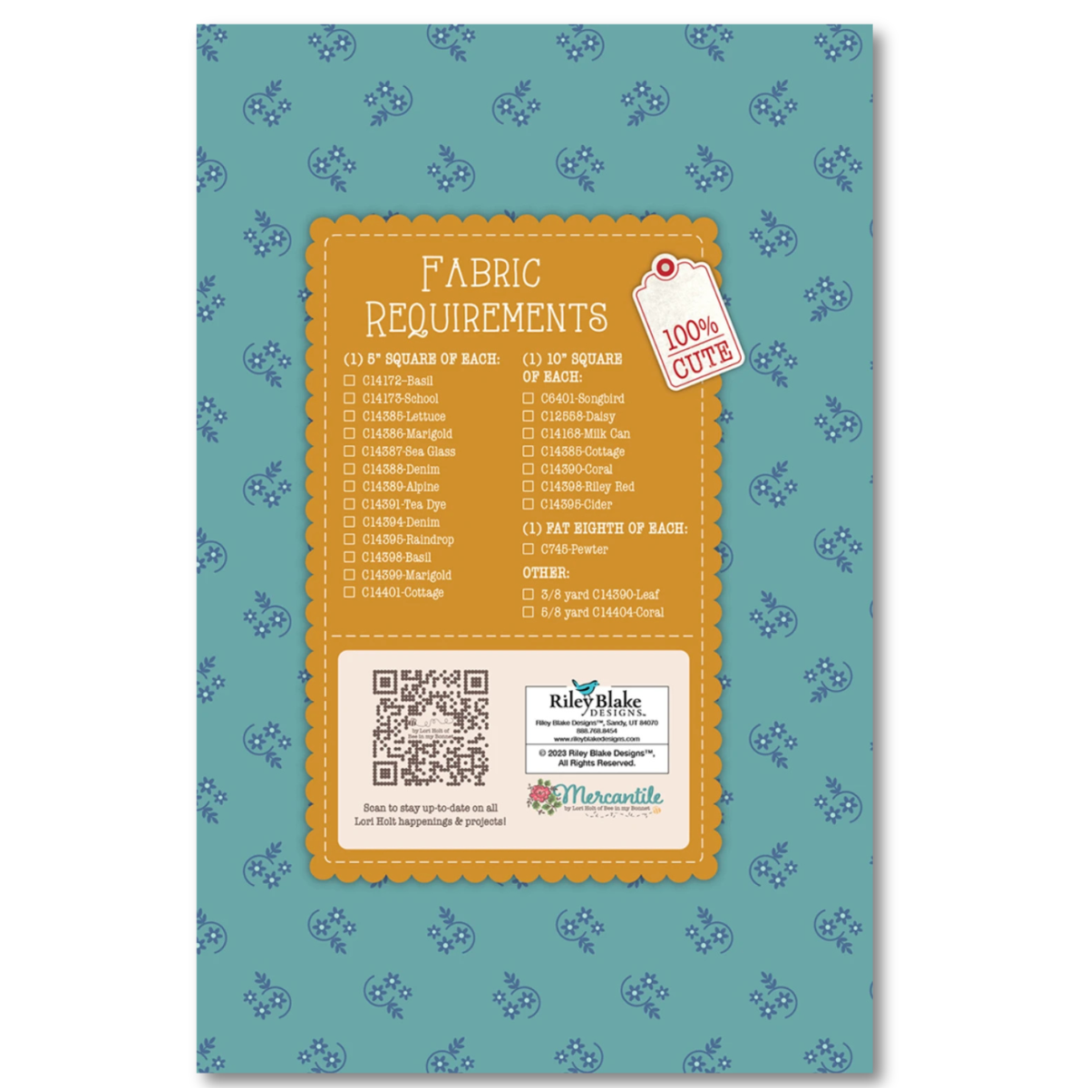 Lori Holt Mercantile Quilt Seeds Pattern - Pins & Pincushions