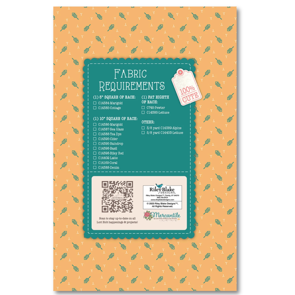 Lori Holt Mercantile Quilt Seeds Pattern - Scissors & Buttons
