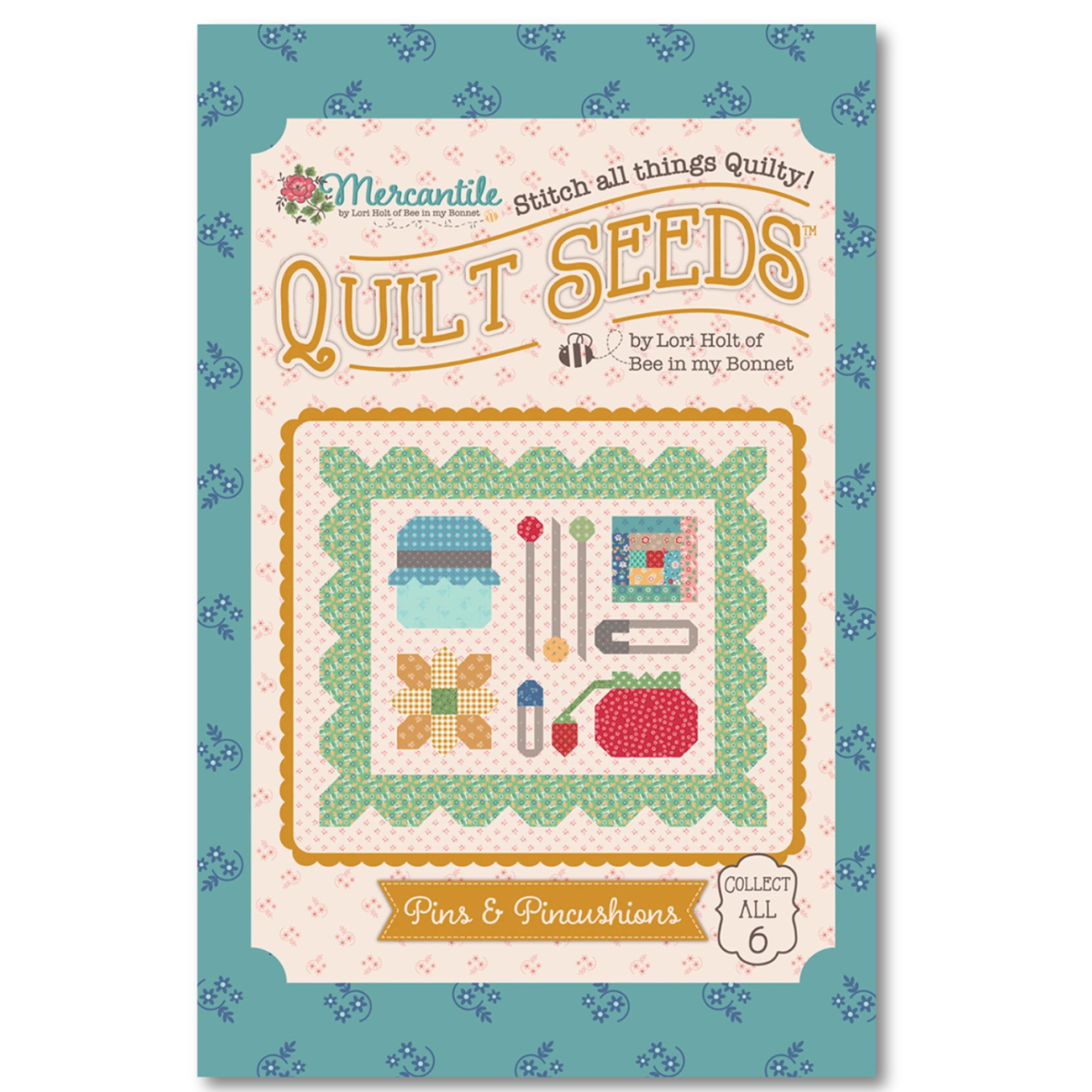 Lori Holt Mercantile Quilt Seeds Pattern - Pins & Pincushions