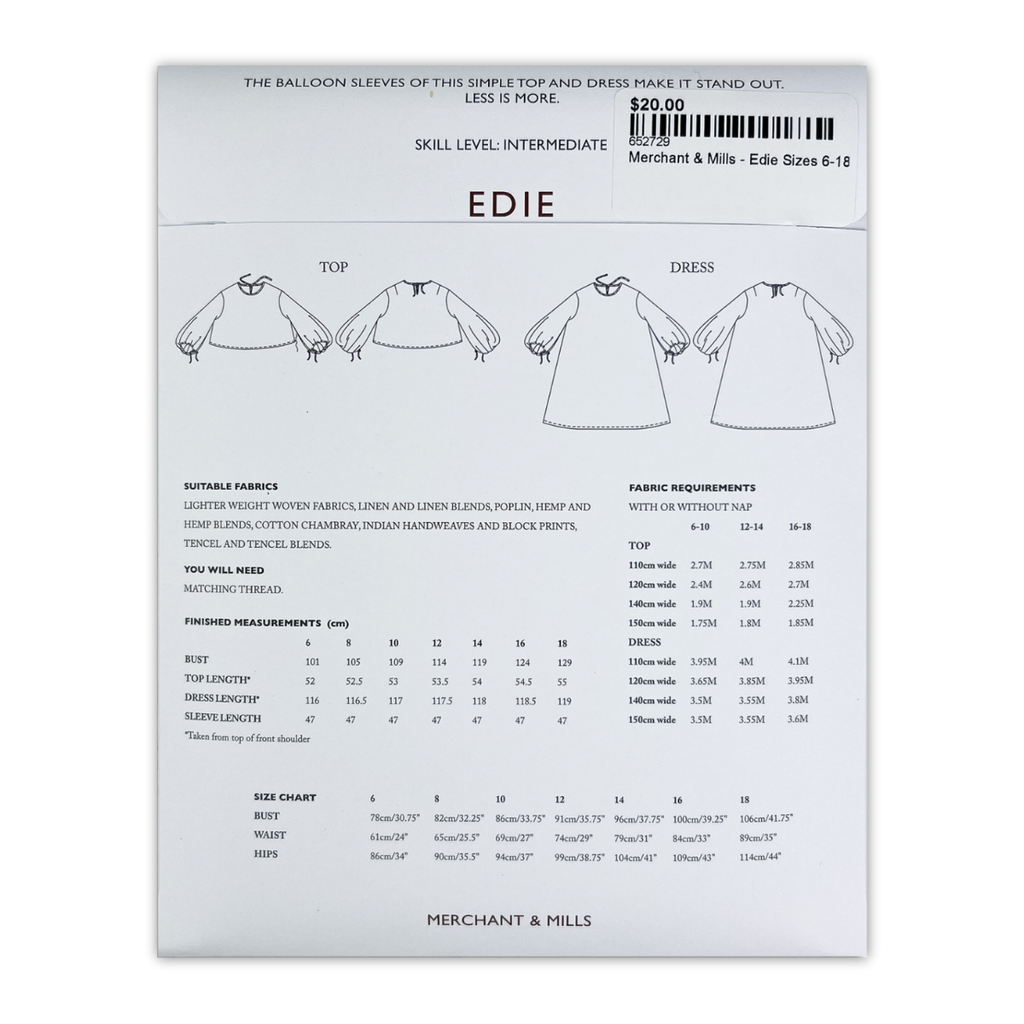 Merchant & Mills - Edie Sizes 6-18