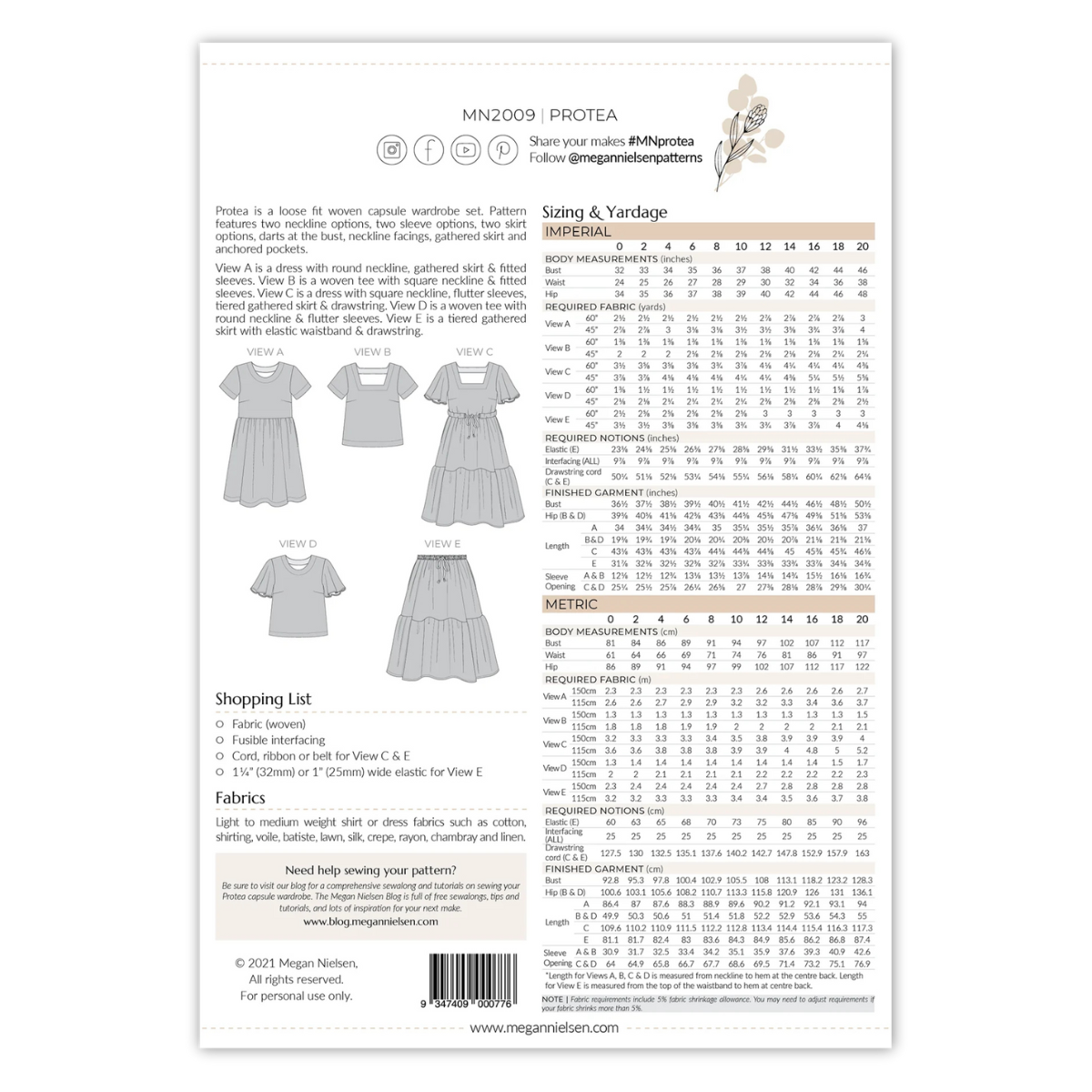 Megan Nielsen Patterns - Protea