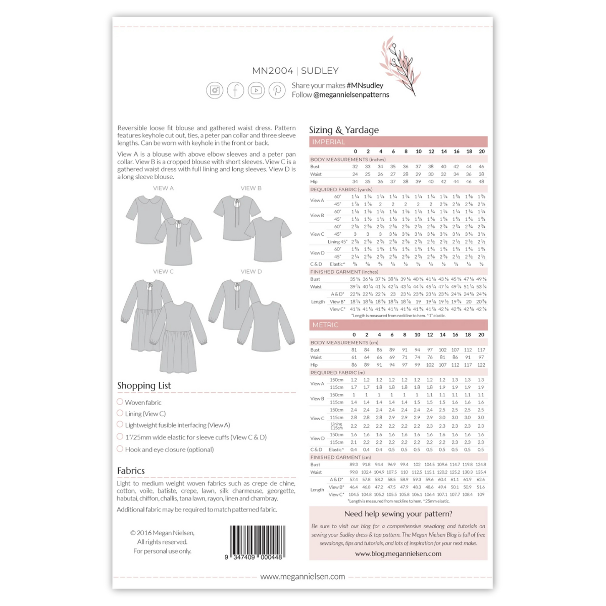 Megan Nielsen Patterns - Sudley Top and Dress