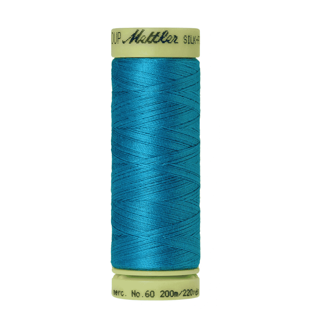 Mettler Silk Finish Cotton 60wt Thread - 220 yds - Caribbean Blue
