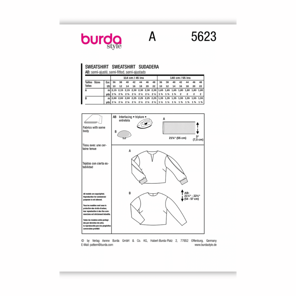 Burda Style - Easy Sweatshirt #5623