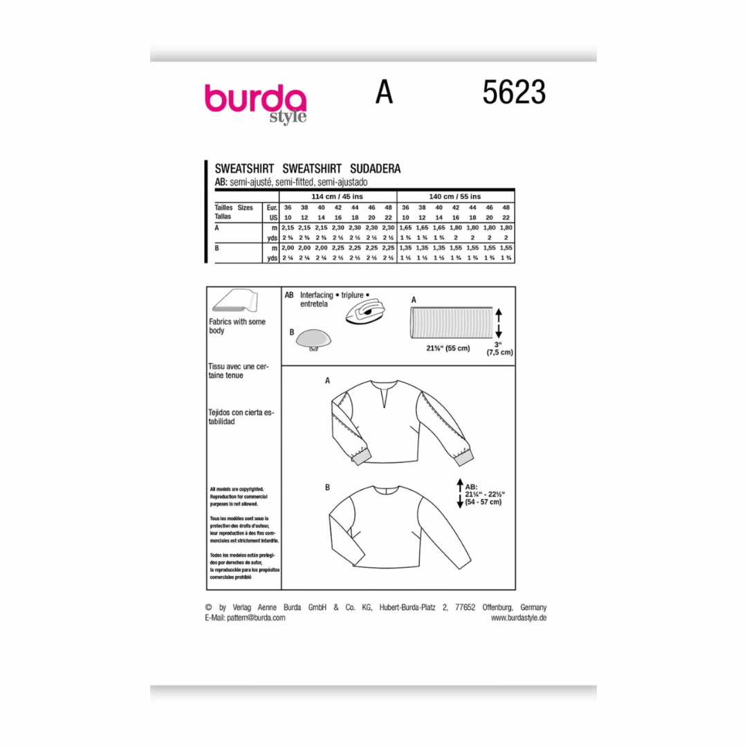 Burda Style - Easy Sweatshirt #5623