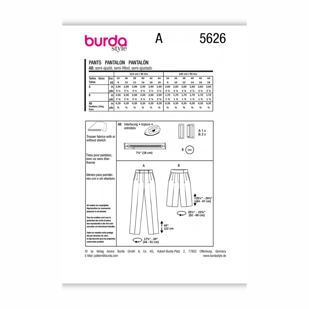 Burda Style - Women's Pants & Shorts #5626