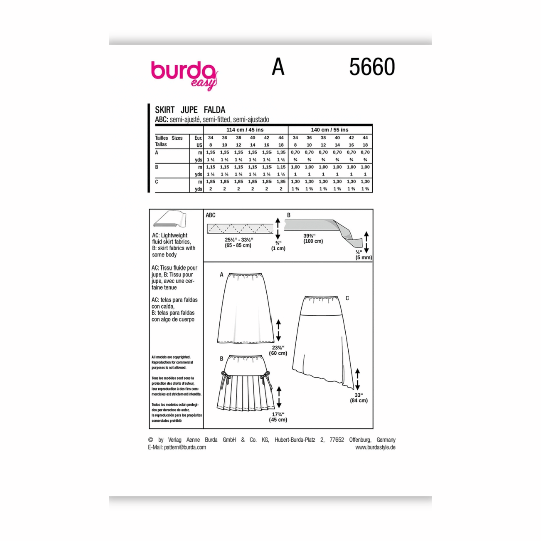 Burda Style - Women's Super Easy Skirt #5660