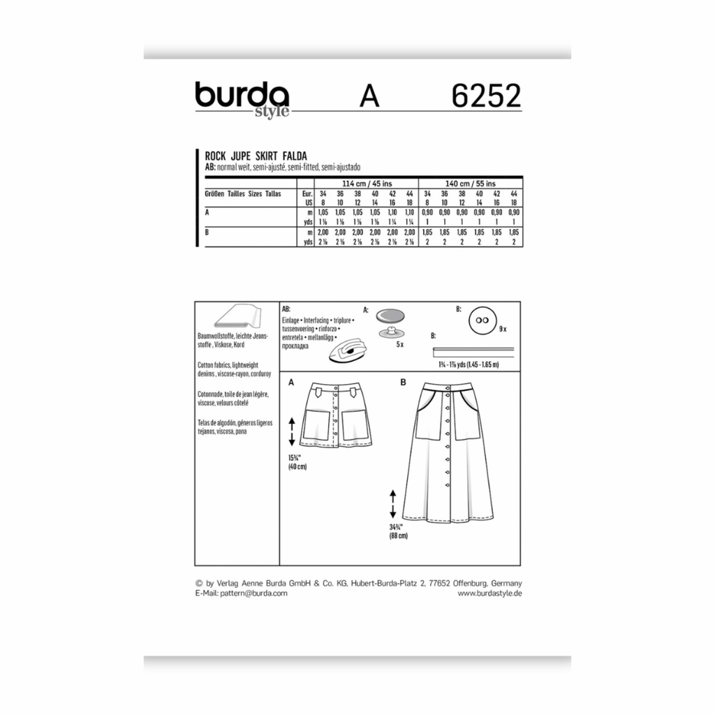 Burda Style - Women's Skirt #6252