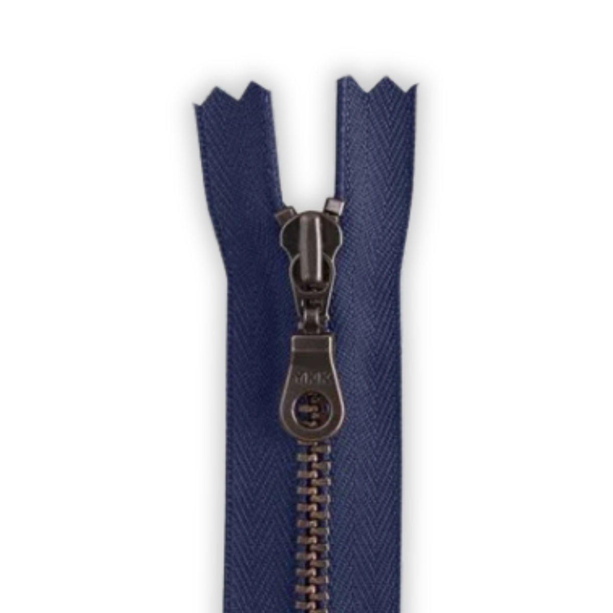 YKK Metal Zipper - Midnight with Antique Brass Donut Pull