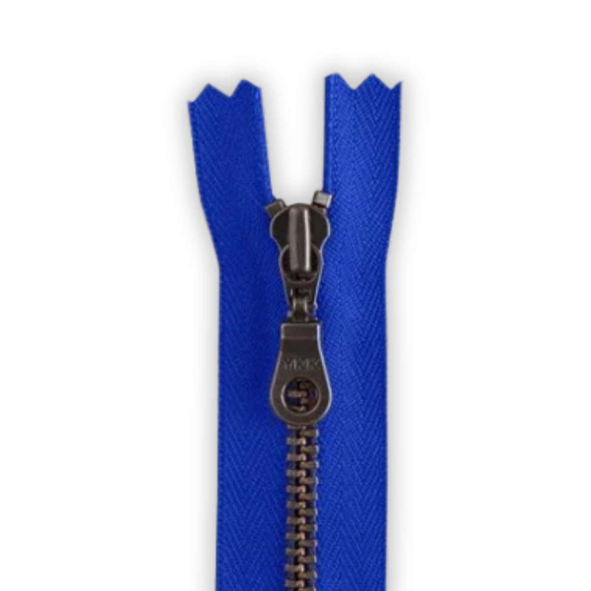 YKK Metal Zipper - Indigo with Antique Brass Donut Pull