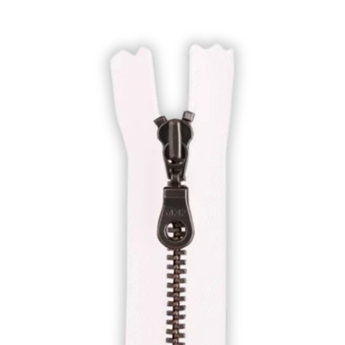 YKK Metal Zipper - Pert Pink with Antique Brass Donut Pull