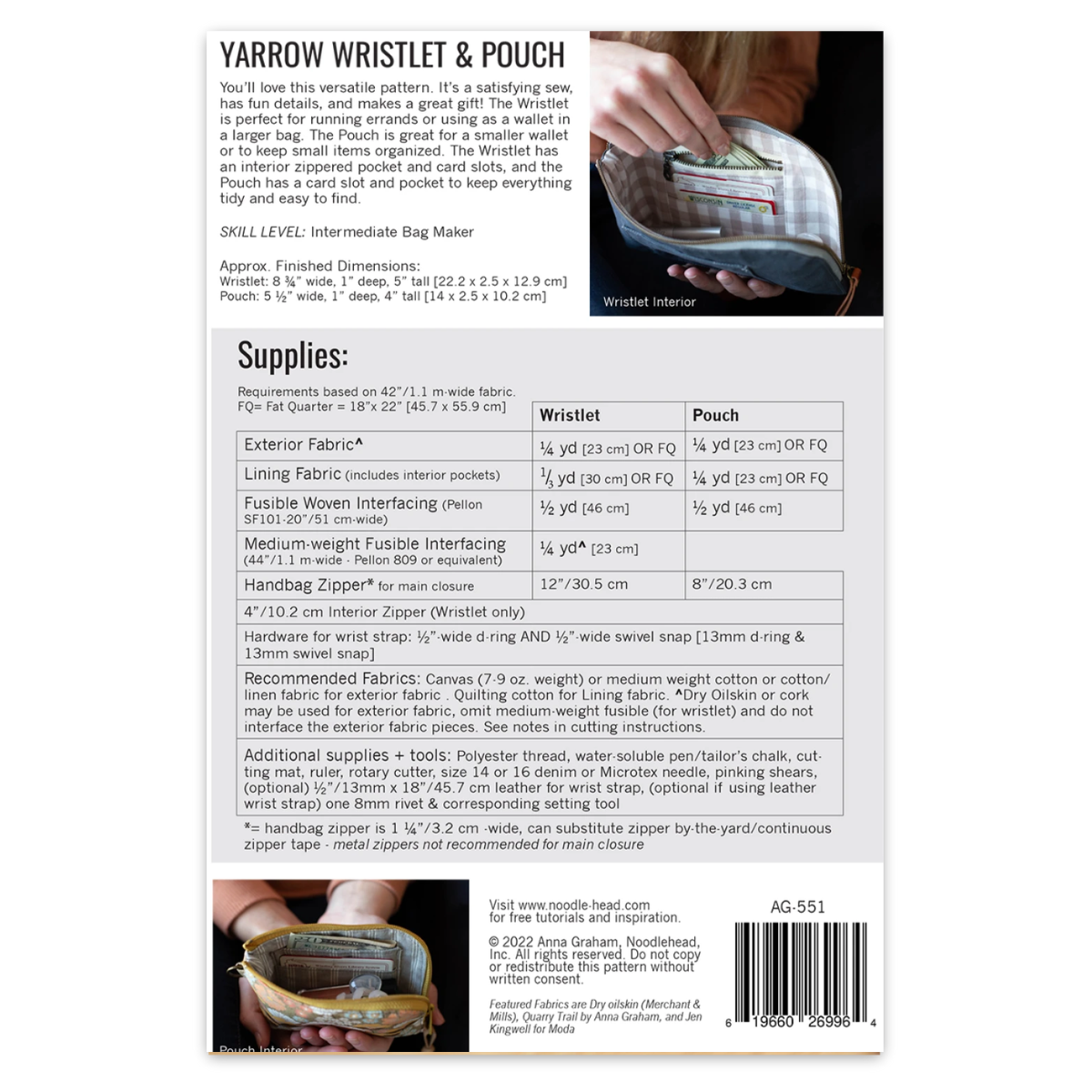 Noodlehead - Yarrow Wristlet and Pouch