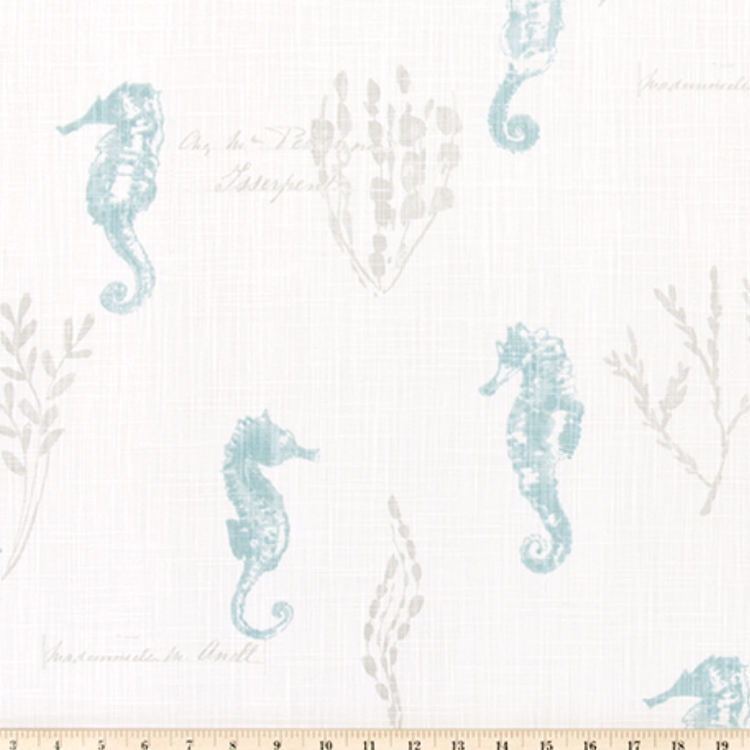 Upholstery Slub Canvas - Ocean Love - Blue Haze