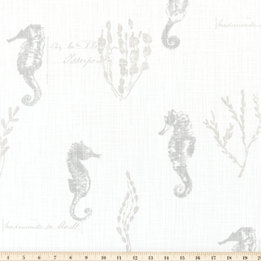 Upholstery Slub Canvas - Ocean Love - French Grey