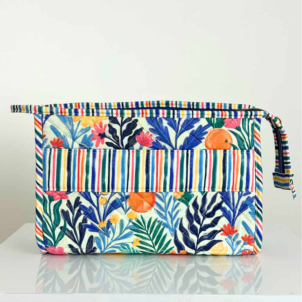open wide zippered bag