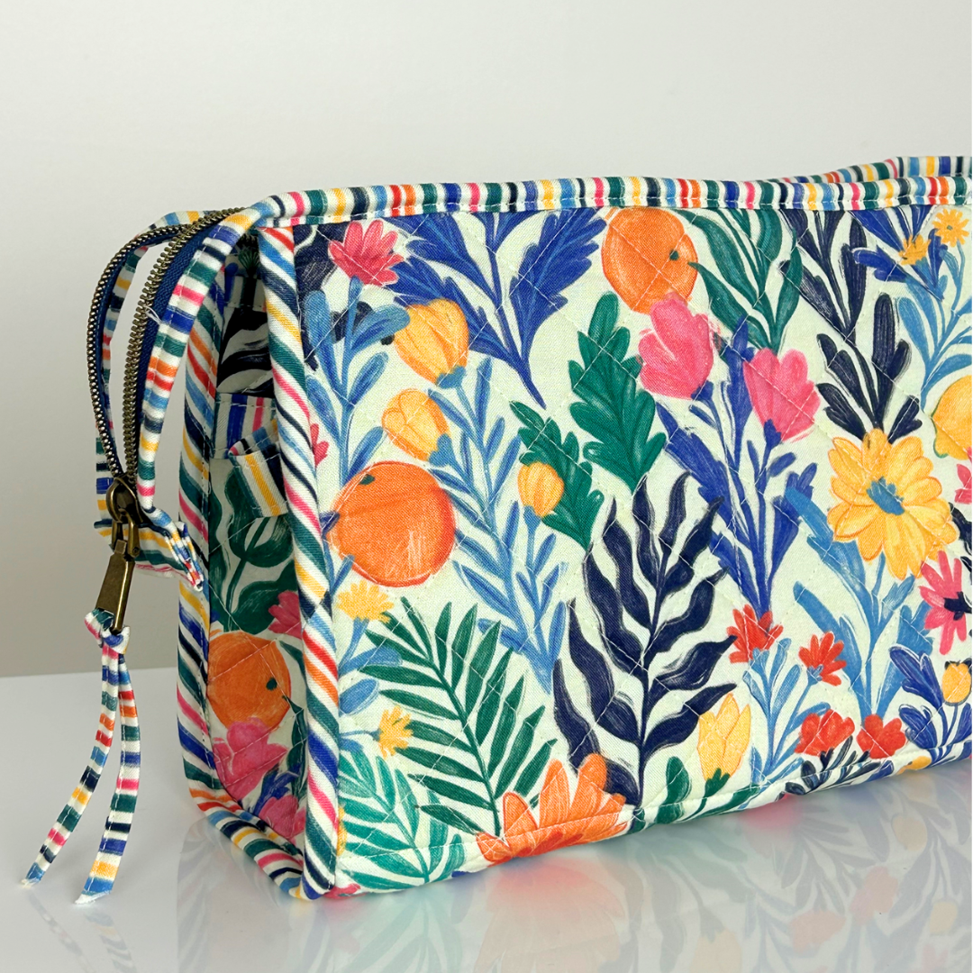 open wide zippered bag