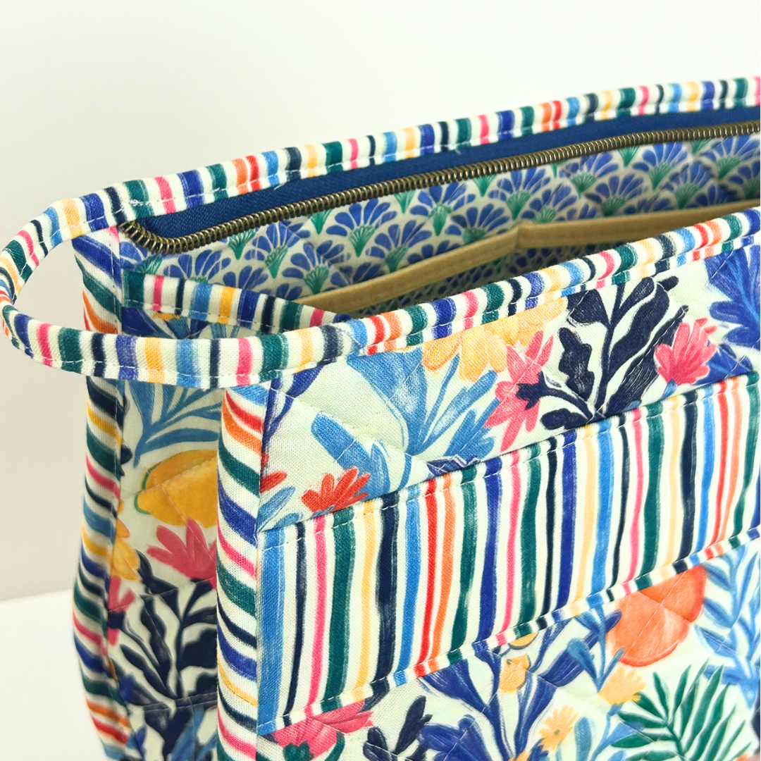 open wide zippered bag