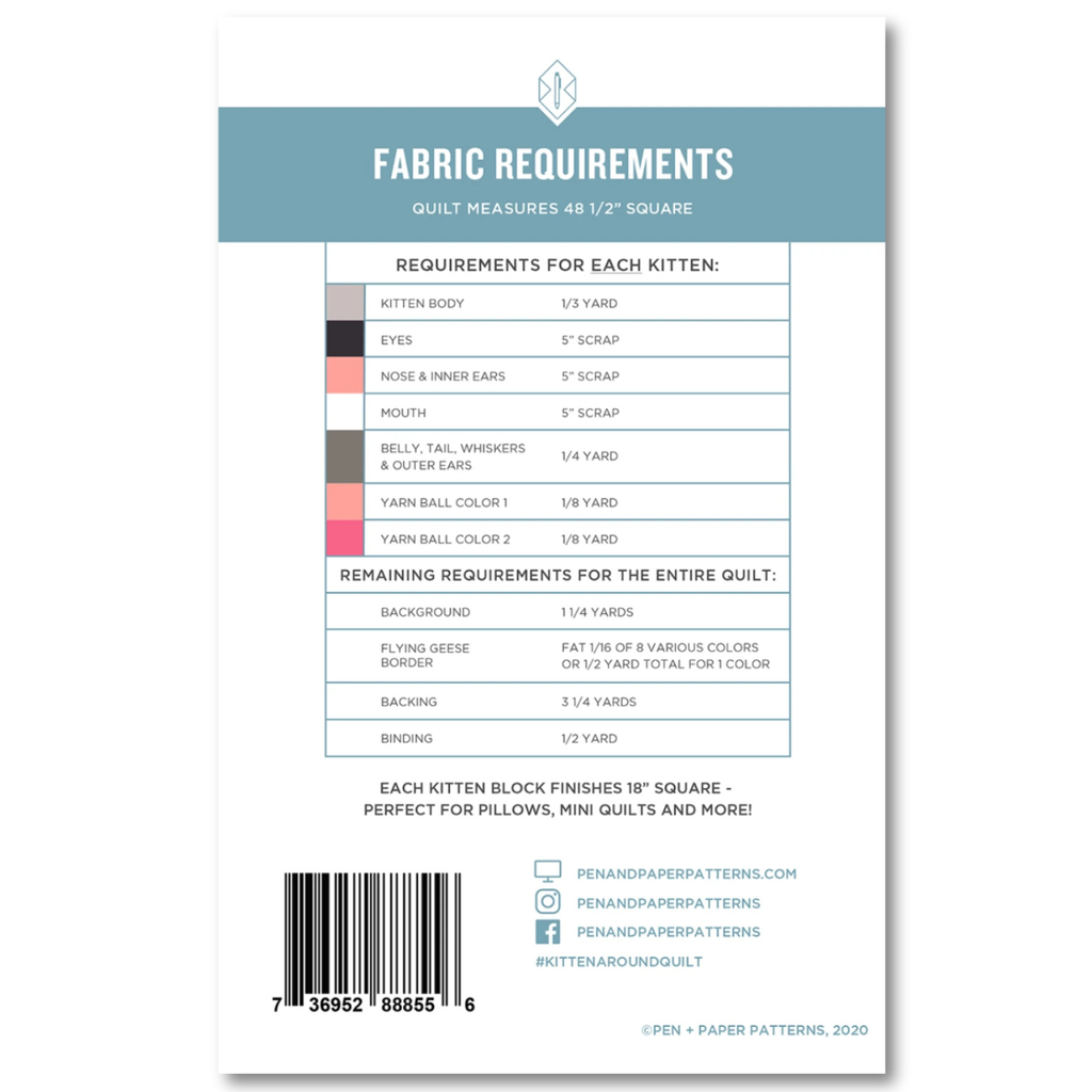 Pen + Paper Patterns - Kitten Around Quilt